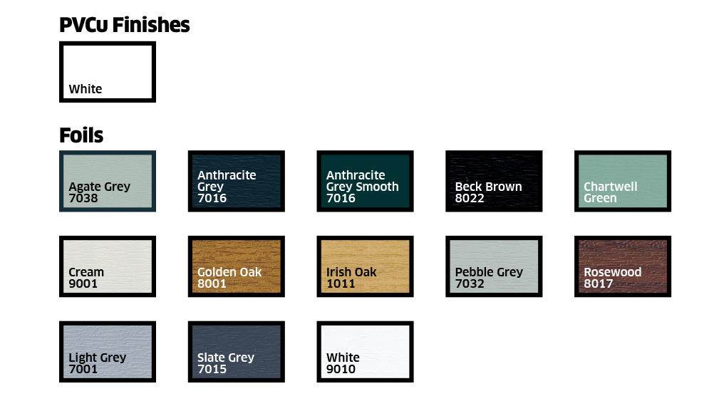 uPVC Frame Colour Options